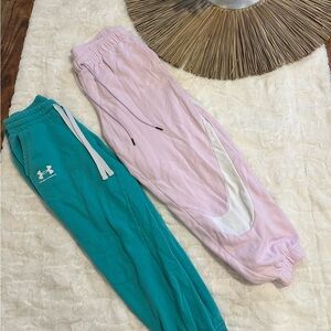 Nike Pink and White Jogger Pants